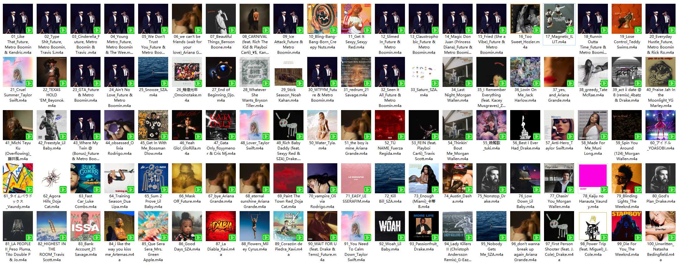 【AAC】Apple Music Top 100：全球（2024-03-29）