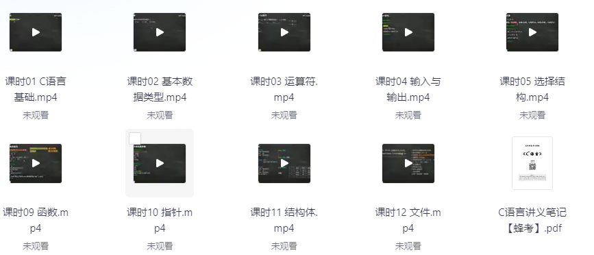【大学资料】C语言 速成课，讲义视频